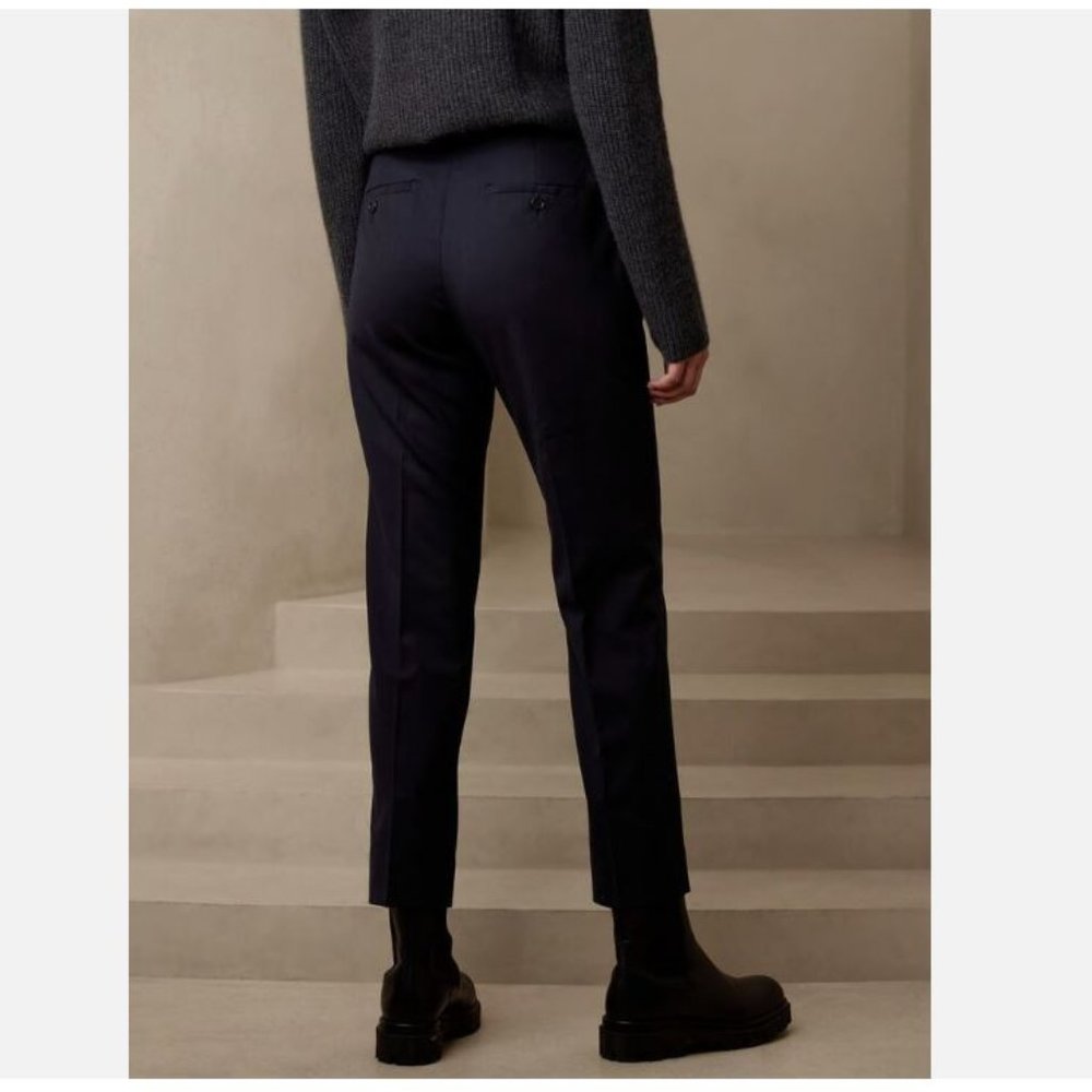 Banana Republic Black Siena Slim Italian Wool Ankle Pants Size 2/26 RETAIL $150 - Picture 2 of 7